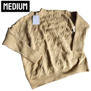 New Aelfric Eden Chunky Cable Knit Pullover Fisherman Sweater Beige Men Med